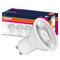 3x LED PAR16 reflektor GU10 6,9W = 80W 575lm 4000K, neutrálna biela 36° VALUE Osram