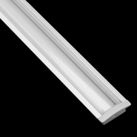Hliníkový profil pre LED KM39 Zapustený strieborný 1m s priehľadným difúzorom a koncovkami
