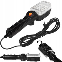 Dielenské LED garážové svetlo 12W 6500K studené na 5m kábli čierne Masterled