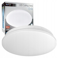 Plafond LED stropné svietidlo do kúpeľne Povrchová montáž 12W 840lm 4000K, neutrálna biela 160° so senzorom pohybu Okrúhle biele IP44 ERIK Masterled