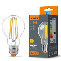 LED žiarovka E27 A60 10W = 82W 1200lm 4000K neutrálna biela 360° FILAMENT Videx