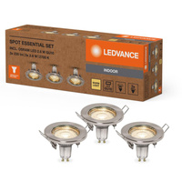 LED zapustené stropné bodové svietidlo 2,6W 230lm 3000K, teplá biela nikel Mesh Recess Essential Ledvance