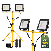 LED reflektor 2x 50W Pracovný LED statív 4000K