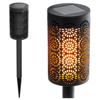 LED solárna záhradná pochodeň Vonkajší stĺp 1,2 W 1600K, teplá biela so súmrakovým senzorom IP44 čierna Masterled