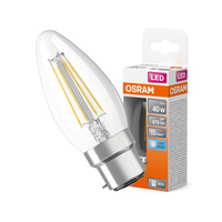 LED žiarovka B35 sviečka B22d 4W = 40W 470lm 4000K neutrálna biela 300° Retrofit Filament CLASSIC Osram