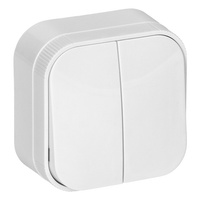 Spínač ToDo Spínač svetla dvojitý povrchový IP20 ORNO WHITE