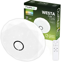 LED stropný plafón WESTA 72W CCT biely okrúhly 50cm + PILOT LUMILED