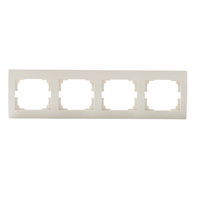 Horizontálny štvornásobný rám pre zásuvku Beige LOGI Kanlux