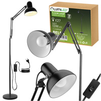 BelsaLumiled LED E27 čierna stolová stojaca lampa s nastaviteľnou výškou