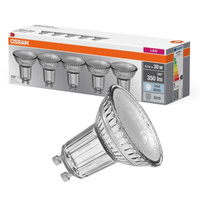 5x LED PAR16 reflektor GU10 4,3W = 32W 350lm 4000K, neutrálna biela 36° BASE Osram