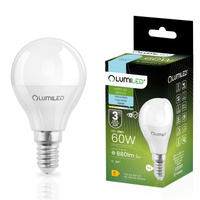 LED žiarovka E14 Žiarovka 8W = 60W 880lm 6500K studená biela CCD 180° White LUMILED