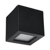 Nástenné svietidlo Nástenné svietidlo E27 Square cube Black Modern Leo Sollux