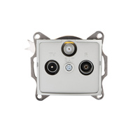 Zásuvka TV-SAT antény štvorcová strieborná LOGI Kanlux