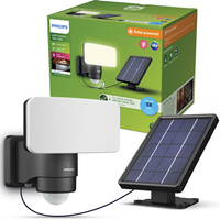 Solárne LED reflektory 6W 1000lm 3000K IP44 so senzorom pohybu a súmraku čierne Tylus Ultra Efficient Philips