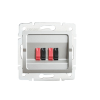 Dvojitá štvorcová zásuvka pre reproduktory LOGI Kanlux Silver