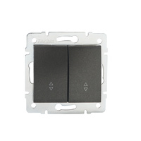 Spínač Double NO-switch 10A Square Graphite LOGI Kanlux