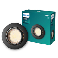 LED GU10 zapustená podhľadová montáž hliníková kruhová čierna Peridot Philips