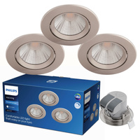 3x LED dióda na zapustenie 5,5 W 350 lm 2700 K Niklová iskra Philips