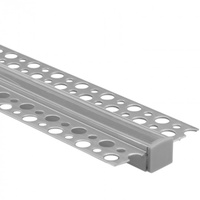 Hliníkový LED profil pre sadrokartón REGIPS Zapustený eloxovaný 2m s priehľadným difúzorom pre LED pásy + krytky Ecolight GP series