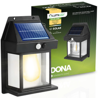 Solárne nástenné svietidlo LED fasádne svietidlo 3000K IP44 Senzor pohybu a súmraku DONA LUMILED