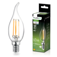 LED žiarovka E14 sviečka BA35 7W = 60W 806lm 4000K neutrálna biela 360° FILAMENT LUMILED