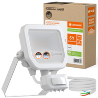 LED reflektor Vonkajší reflektor 10W 1200lm 4000K IP65 bielypohybovým a súmrakovým senzorom reflektor Ledvance