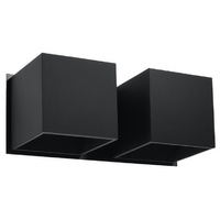 Nástenné svietidlo Nástenné svietidlo 2x G9 Square Black Modern Quad Sollux