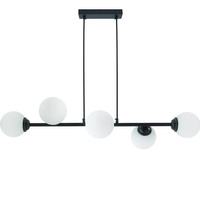 Stropné závesné svietidlo 6xE27 Luster BLACK PALLE Sklenené tienidlá