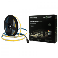 LED pásik COB 7W/m 630lm/m 320LED/m 24V 4000K neutrálna biela IP20 cievka 5m + napájací zdroj + diaľkové ovládanie Ecolight