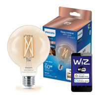 LED žiarovka E27 Sphere G95 7W = 60W 806lm 2700-6500K TW FILAMENT Smart SMART WiFi Bluetooth App WiZ Philips