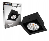 Spot GU10 Square Halogen Flush Mount Movable Black Matte Masterled