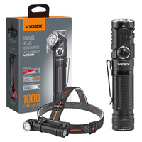 LED ručná baterka 10W 1000lm 8 Tyb USB-C Vodotesné IP66 Videx