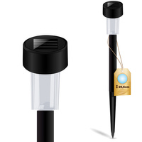 Záhradná lampa LED so solárnym pohonom čierna 6500K studená biela