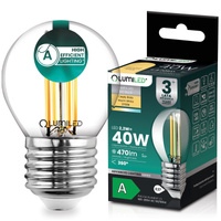 LED žiarovka E27 guľka P45 2,2W 470lm = 40W 2700K teplá biela 360° Filament CLASS A LUMILED
