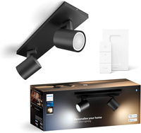 LED reflektorové stropné svietidlo 8,4 W 800 lm IP20 White Ambiance TW Black Smart SMART Zigbee Bluetooth + diaľkový ovládač Runner Philips HUE