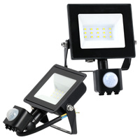 Vonkajšie záhradné LED svetlomety 10W 735lm 4000K neutrálna biela 120° so senzorom pohybu IP44 IK05 Čierne MHC Kobi