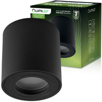 Stropné bodové svietidlo HALOGEN Tuba EGIO GU10 Round Black LUMILED na povrchovú montáž