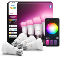 4x LED žiarovka E27 A60 6W = 60W 810lm 1800-20000K CCT + RGB SMART Smart Bluetooth ZigBee White and Color Ambiance Philips HUE