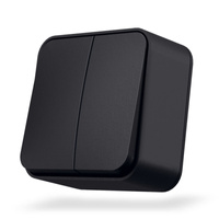 Spínač svetla 2-tlačidlový 10A na povrchovú montáž čierny BINERA VIDEX