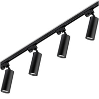 Sada osvetľovacích prípojníc 2 m + 4x RITI GU10 čierna LUMILED reflektor