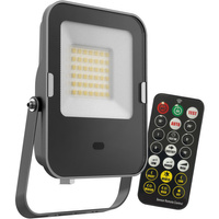 LED reflektor 30W 2400lm 6500K IP65 čierny so senzorom pohybu a súmraku + diaľkové ovládanie KOBI MHNC