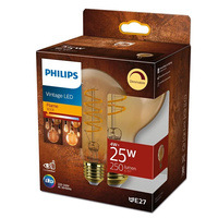 LED žiarovka E27 G93 4W = 25W 250lm 1800K teplá biela Filament Amber PHILIPS Stmievateľná