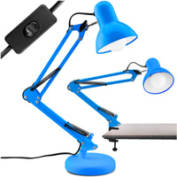 Stolová kresliaca lampa E27 TOBI Blue Lumiled + držiak na dosku