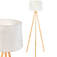 Clara Lumiled E27 Statívová stojaca lampa so tienidlom béžová s nastaviteľnou výškou Clara Lumiled