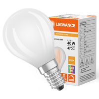 LED žiarovka guľka E14 P45 4,2W = 40W 470lm 2700K teplá biela 320° CRI97 Stmievateľná Ledvance