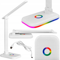 Stolná stolná lampa Nastaviteľná LED 12W 960lm 3000-4000-6500K CCT RGB Nabíjateľné školské nočné svetlo Stmievateľné vypínač Biela Alma Masterled