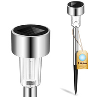 LED záhradná lampa so solárnym pohonom saténová INOX / CHROME