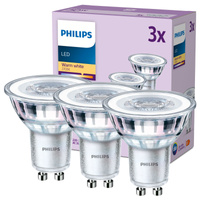 3x LED GU10 reflektor PAR16 4,6W = 50W 355lm 2700K, teplá biela 36° EC Multipack Philips