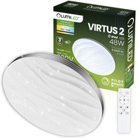 Plafond LED povrchové svetlo VIRTUS2 48W IP44 CCT White Round 38cm + LUMILED PILOT