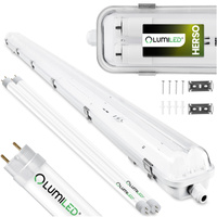 Ohňovzdorné svietidlo 150cm 2xT8 G13 IP65 + LED žiarivky 25W 4000K Lumiled